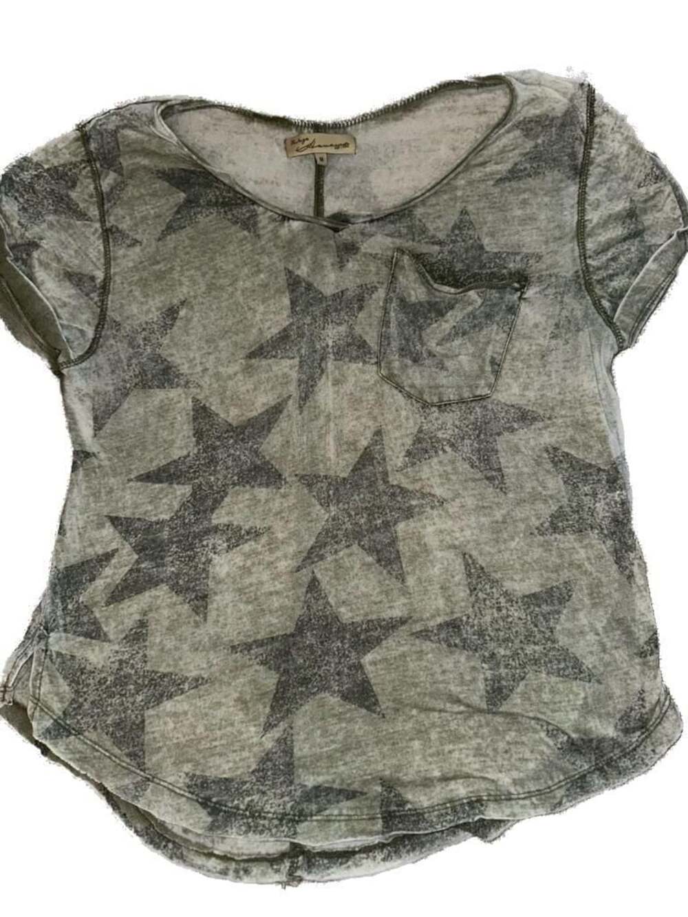 Vintage Havana Burnout Star Print Pocket Tee‎